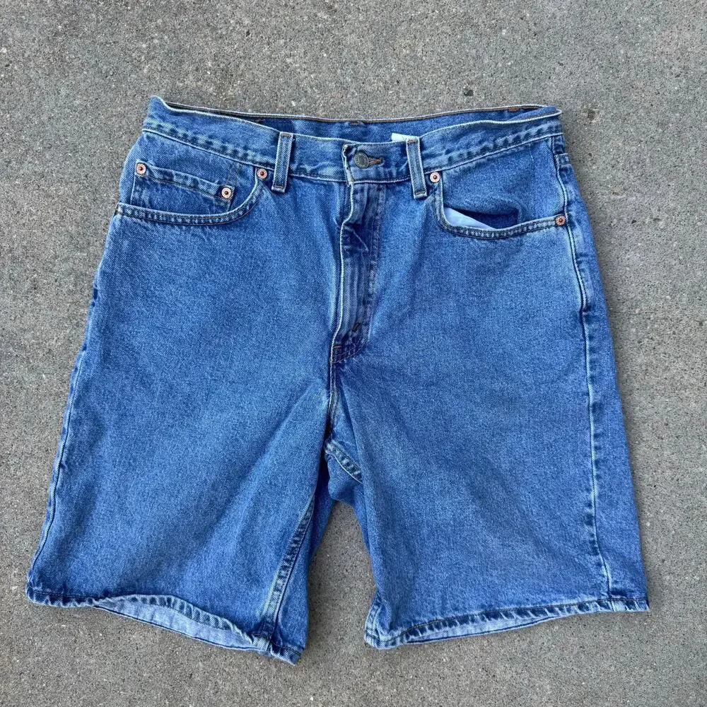 Vintage 90s Levi’s 550 Relaxed Fit Jean Shorts Jorts Size 34 Made in USA